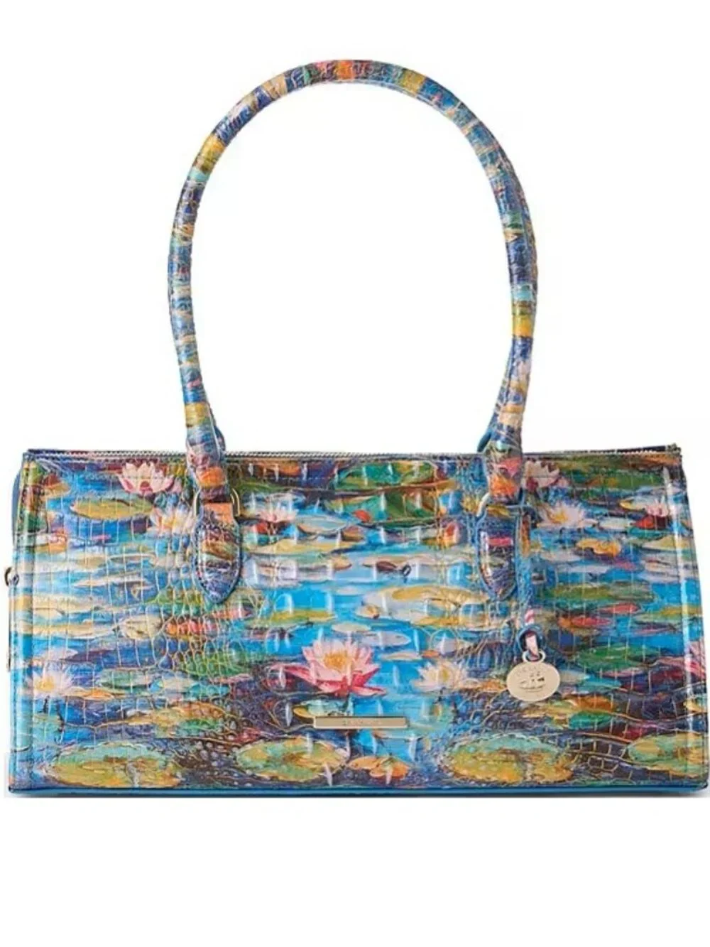 NWT💙Brahmin SOPHIA WATERLILY EW Melbourne Leather Satchel ⭐NWT, COA & DUST BAG
